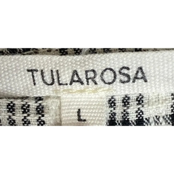 Tularosa • Black White Plaid Off Shoulder Blouse - Picture 4 of 4